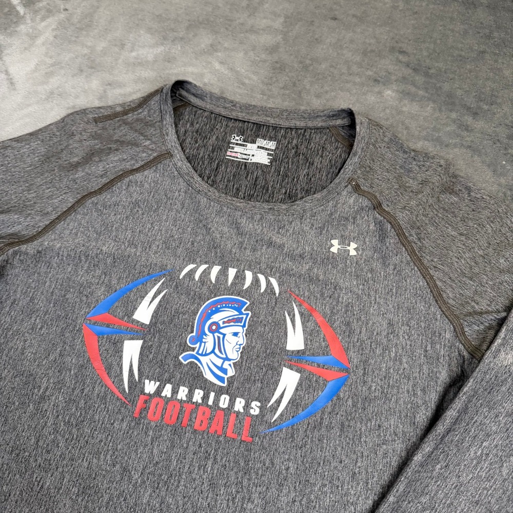 Under Armour HeatGear Shirt Womens Medium Gray Warriors Football Long Sleeve
